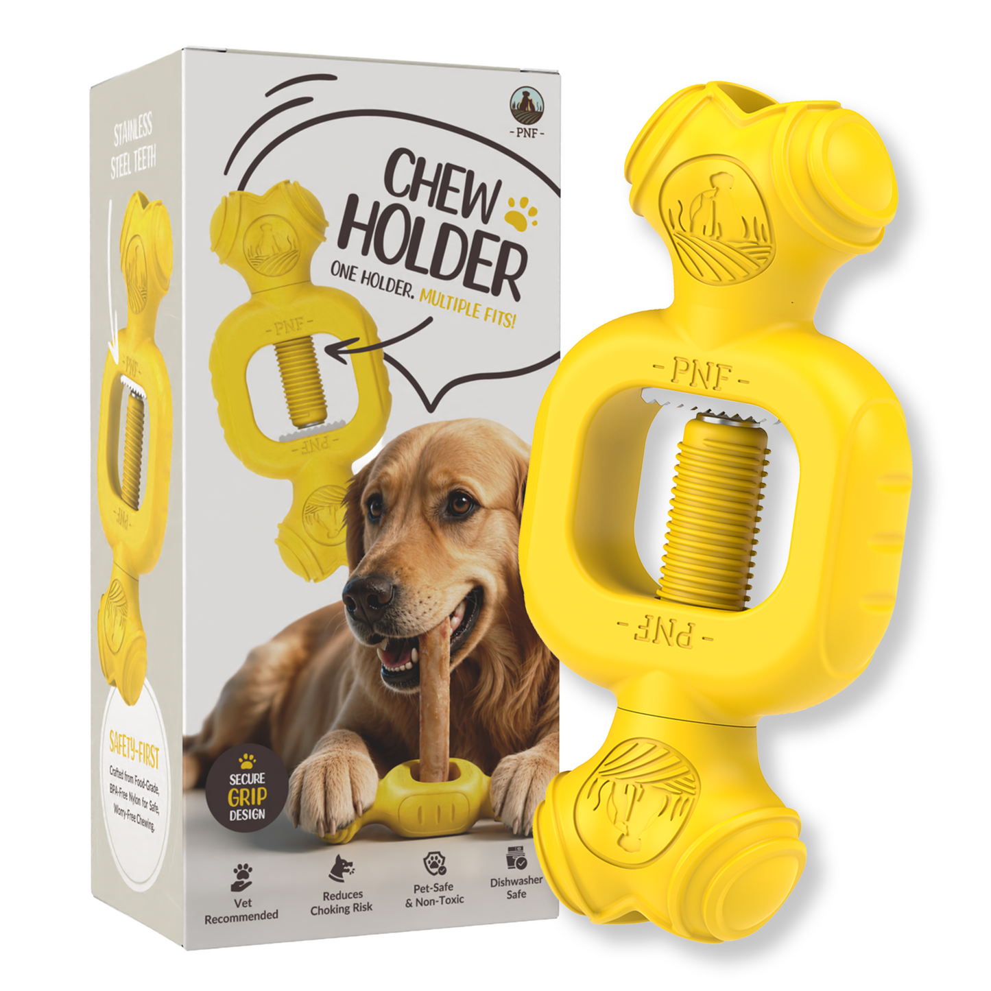 PNF Universal Dog Chew Holder - Yellow