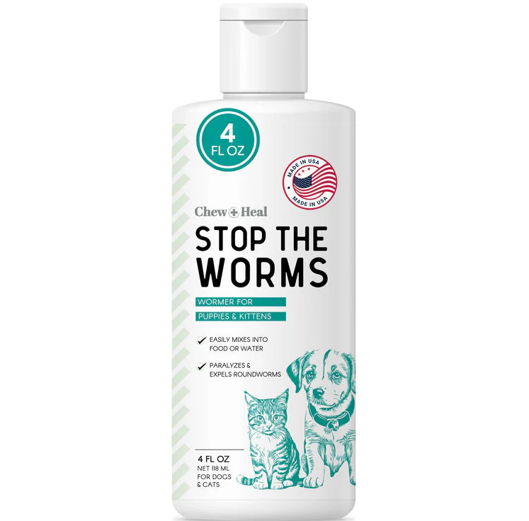 Stop the Worms Roundworm Dewormer Liquid, 4 oz