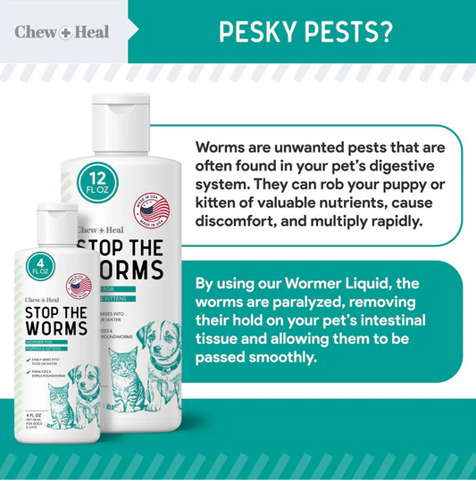 Stop the Worms Roundworm Dewormer Liquid, 4 oz