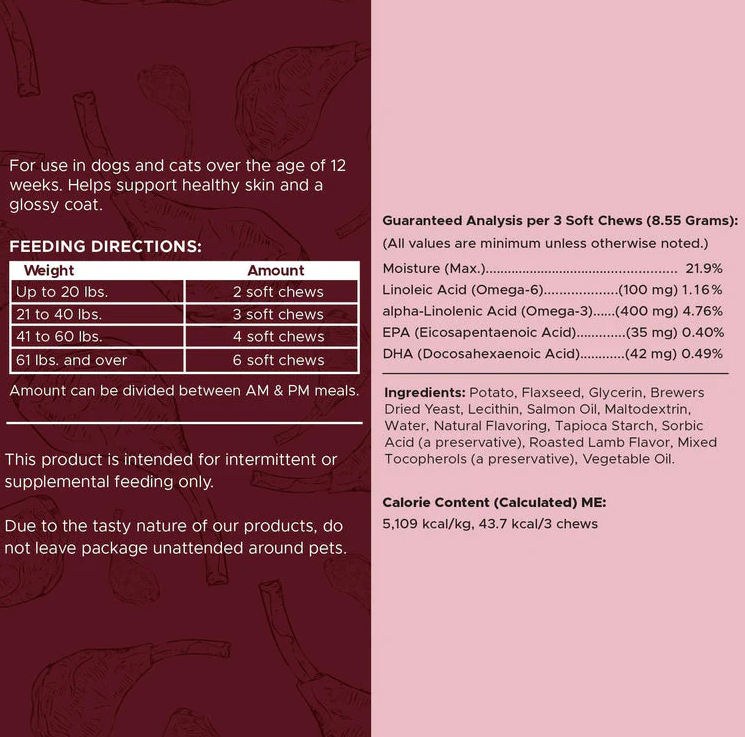 Savory Lamb Omega Skin & Coat Supplement for Dogs