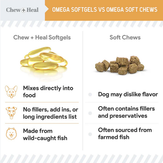 Wild-Caught Omega Skin + Coat Softgels Made with Wild-Caught Fish Oil Supplement for Dogs & Cats