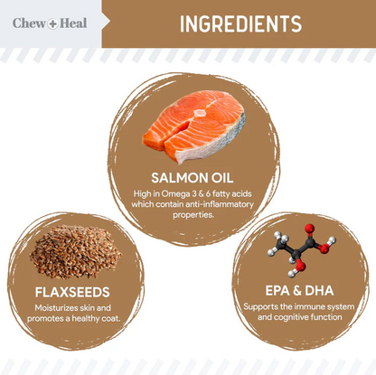 Peanut Butter Omega Skin + Coat Supplement for Dogs