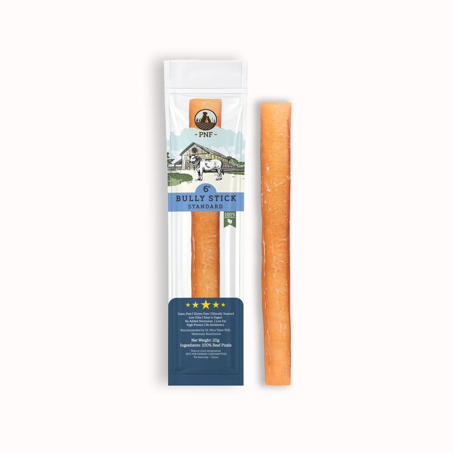 6" Bully Stick Standard - Pretty Paws Pets Salon LLC