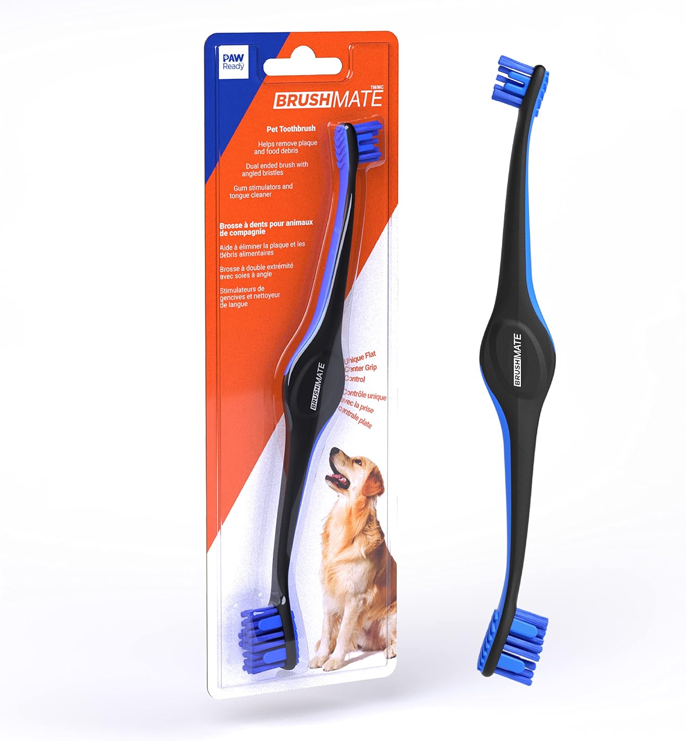 BrushMate Pet Toothbrush for Dogs and Cats (Blue)