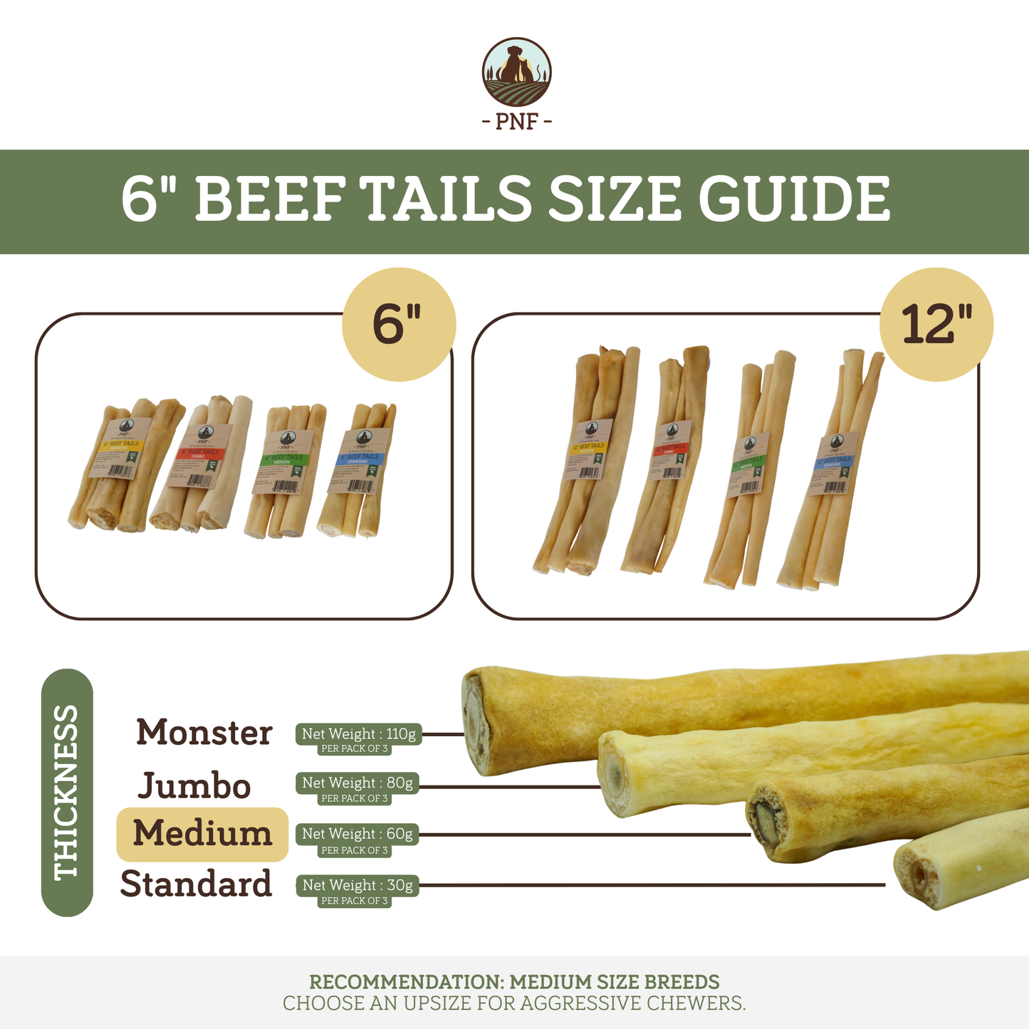 6" Beef Tails Medium