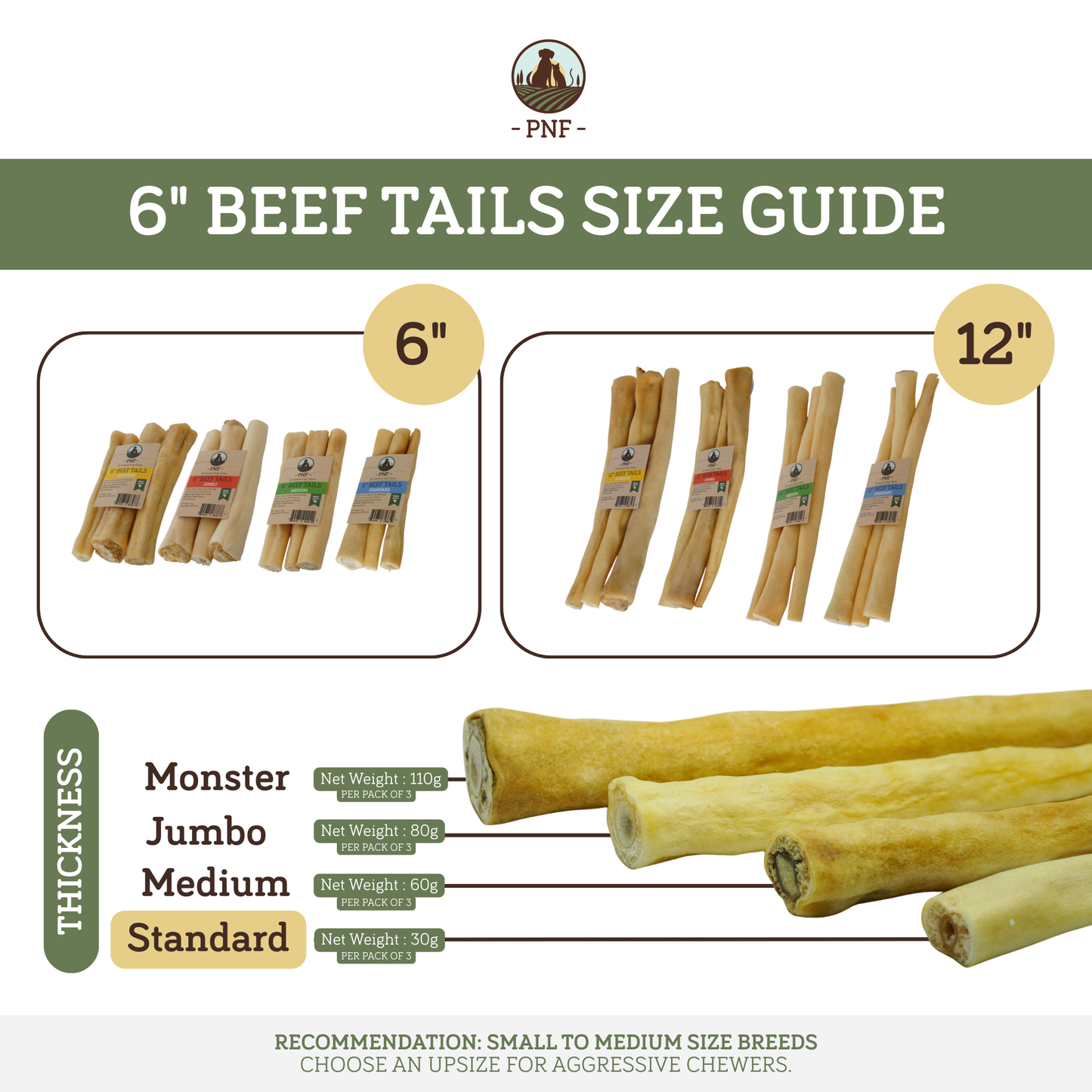 6" Beef Tails Standard