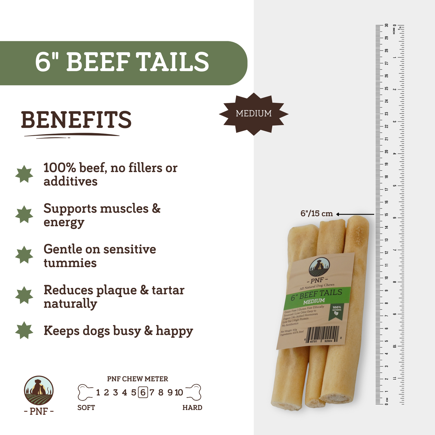 6" Beef Tails Medium