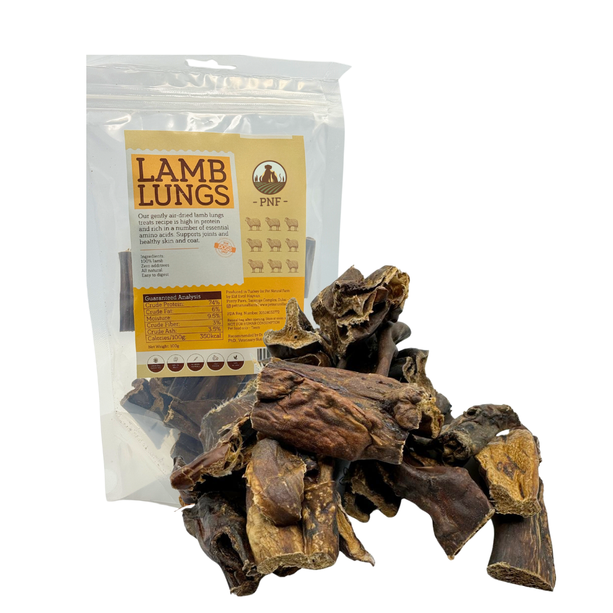 Lamb Lungs Treats 100g