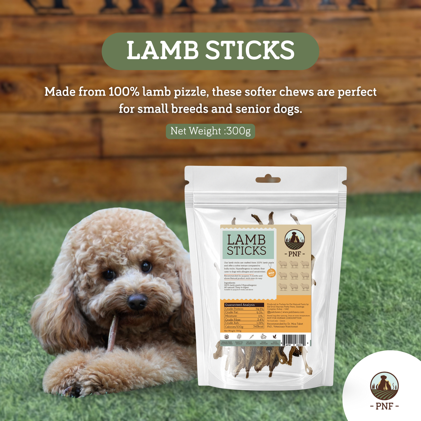 Lamb Sticks (Lamb Pizzle) 300g Pack