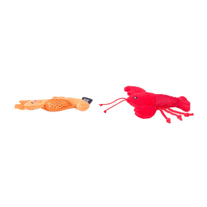 ZippyClaws® Mesh Mates 2-Pack - Seahorse and Lobster (Cat Toy)