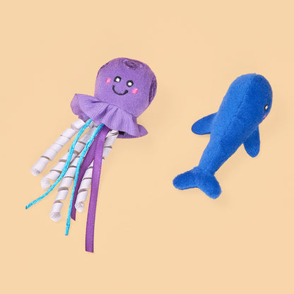 ZippyClaws® Mesh Mates 2-Pack - Jellyfish and Whale by ZippyPaws