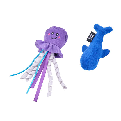 ZippyClaws® Mesh Mates 2-Pack - Jellyfish and Whale by ZippyPaws