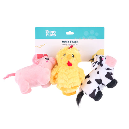 Miniz 3-Pack - Barnyard Friends by ZippyPaws
