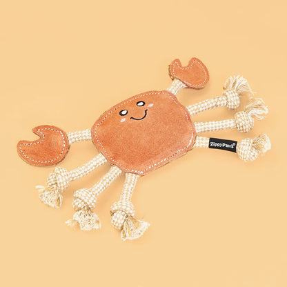 ZippyPaws Suede & Rope Buddies - Crab