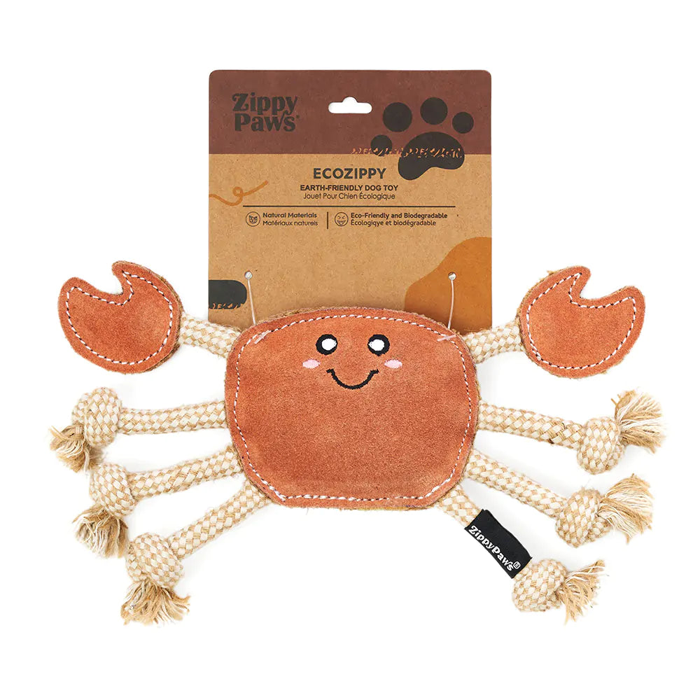 ZippyPaws Suede & Rope Buddies - Crab
