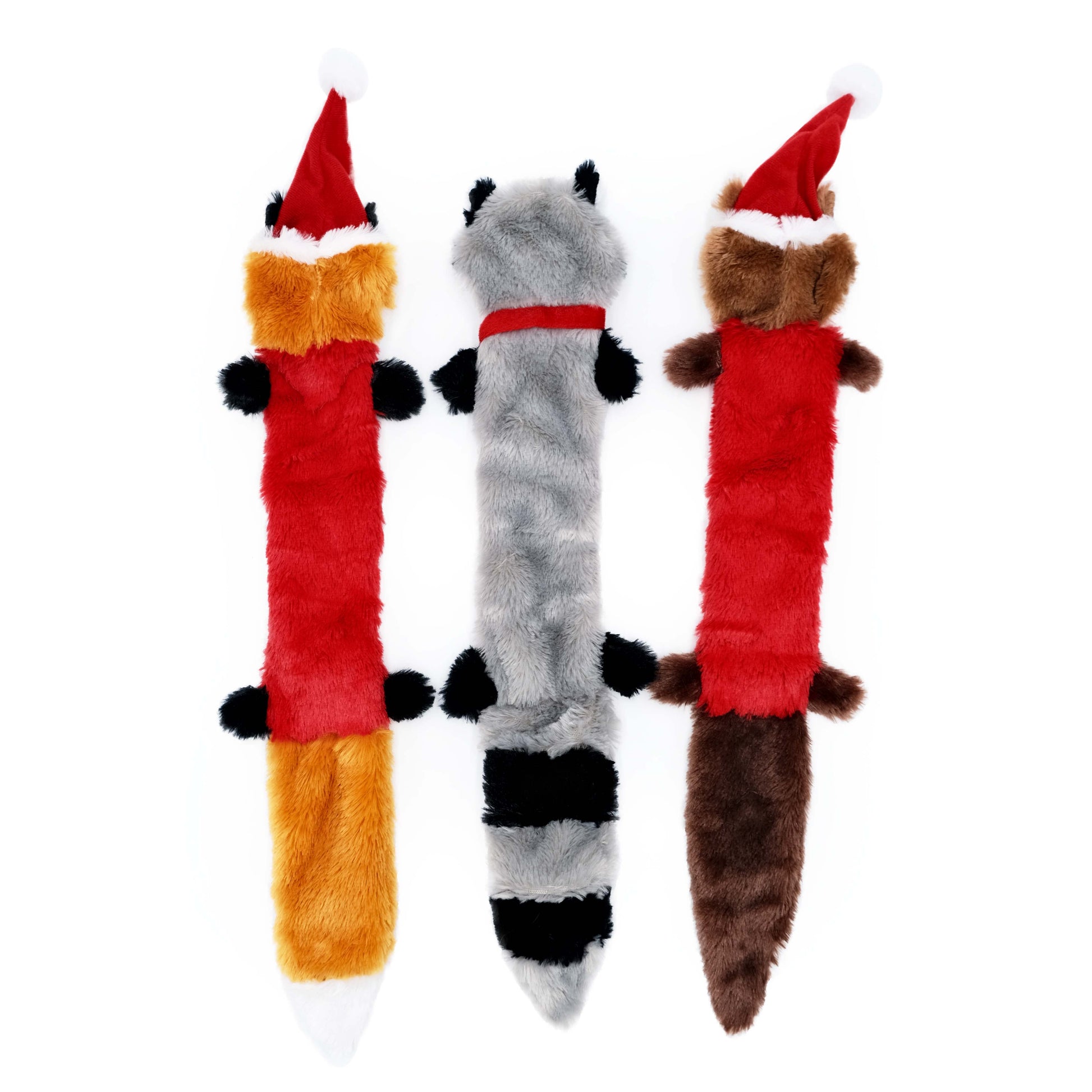 Holiday Skinny Peltz 3-Pack - Large (Santa Fox, Raccon) by ZippyPaws
