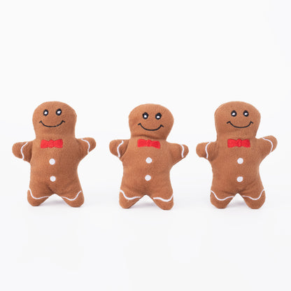 Holiday Miniz 3-Pack - Gingerbread Men by ZippyPaws