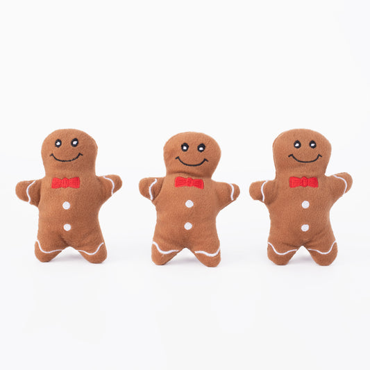 Holiday Miniz 3-Pack - Gingerbread Men by ZippyPaws